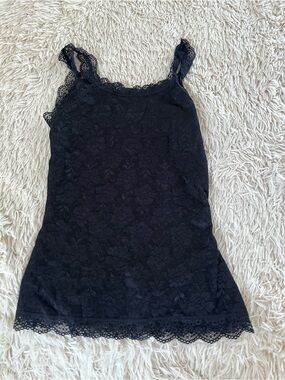 Black Lace Floral Camisole Tank